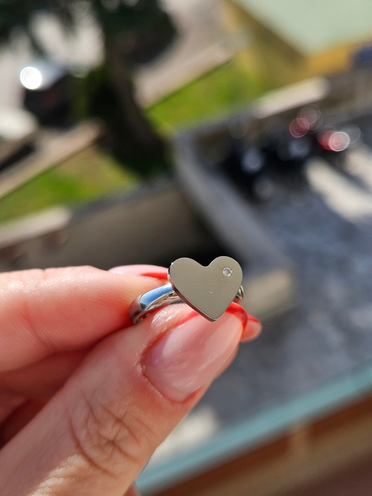 Anello cuore con brillantino