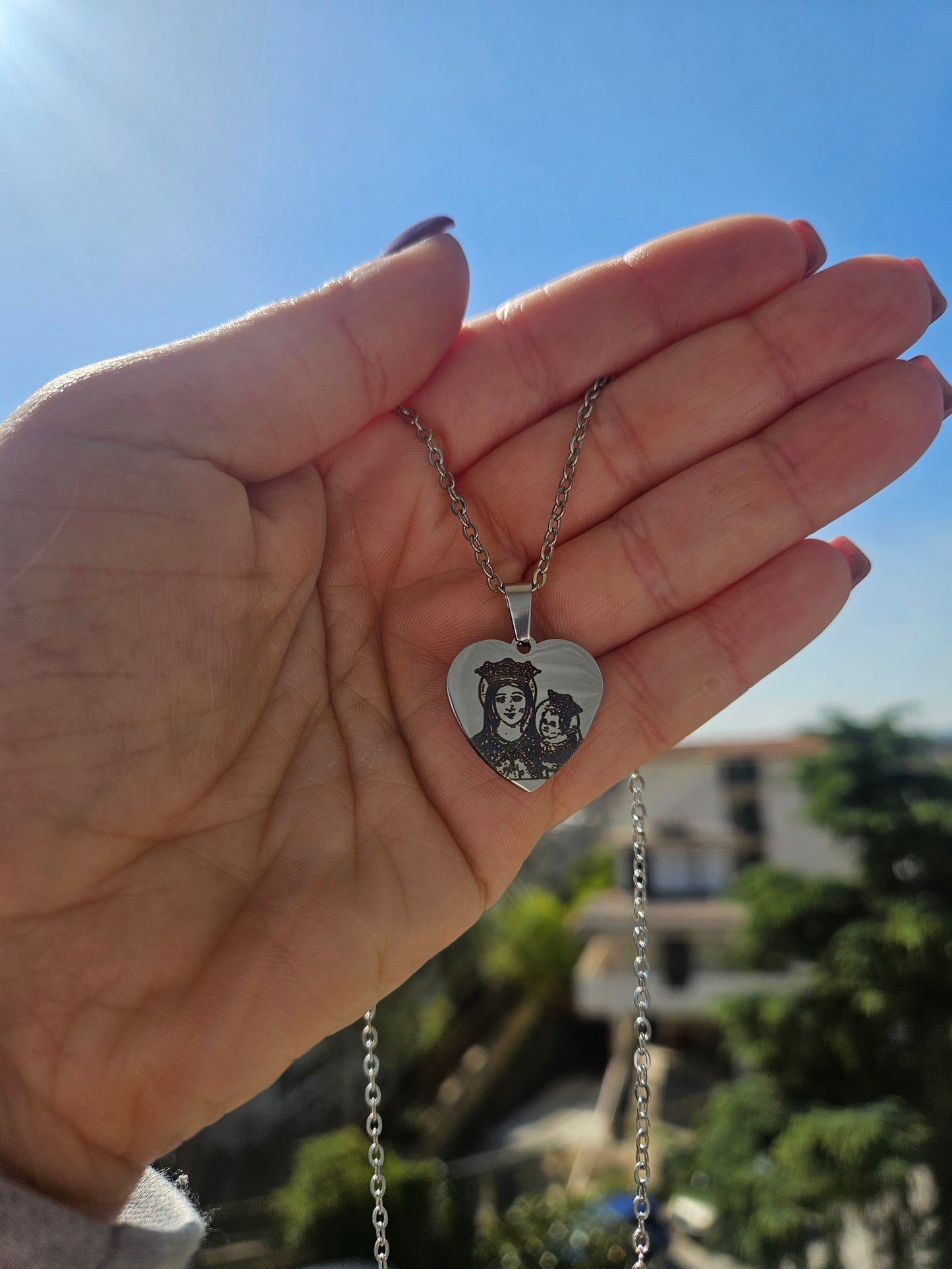 Collana ciondolo cuore 20 millimetri con fotoincisione personalizzabile