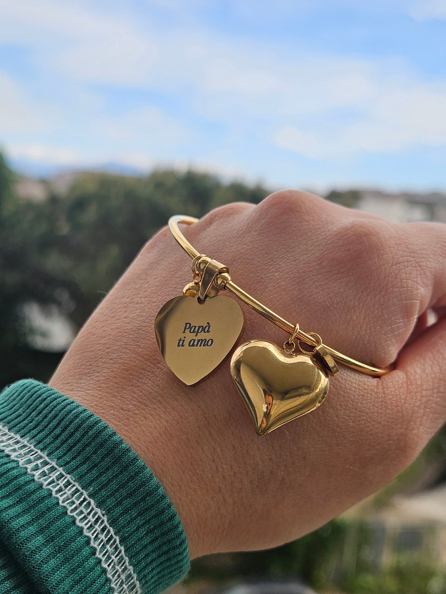 bracciale rigido con scritta papà ti amo