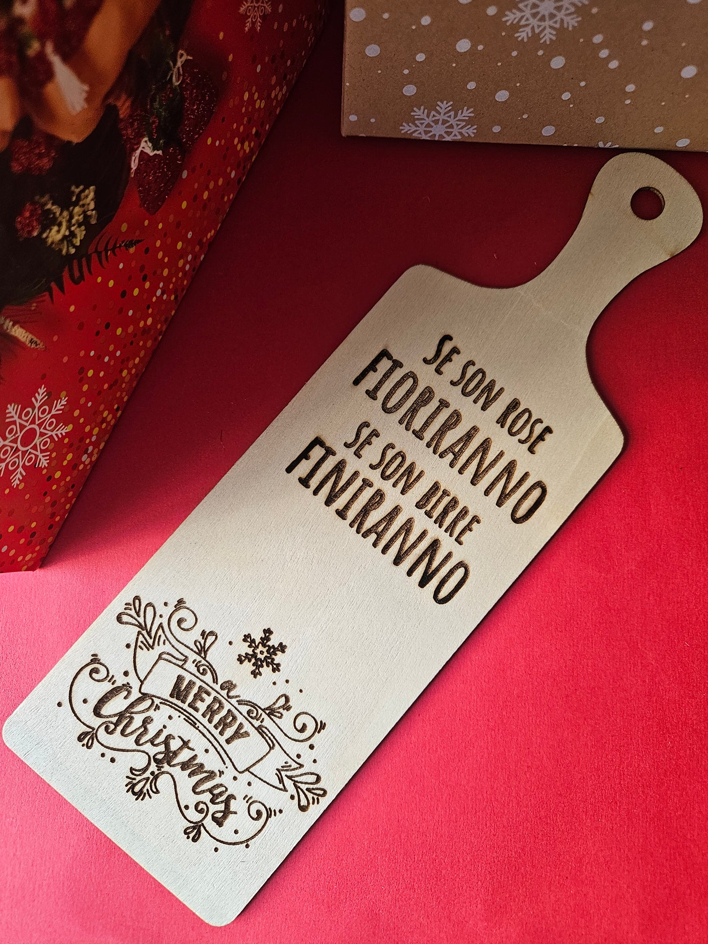 Tagliere in legno natalizio