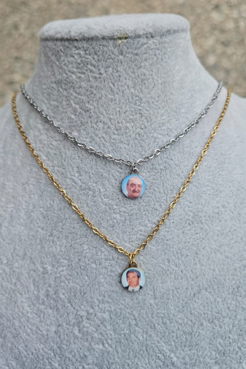 Collana ciondolo tondo 10 millimetri con foto personalizzabile