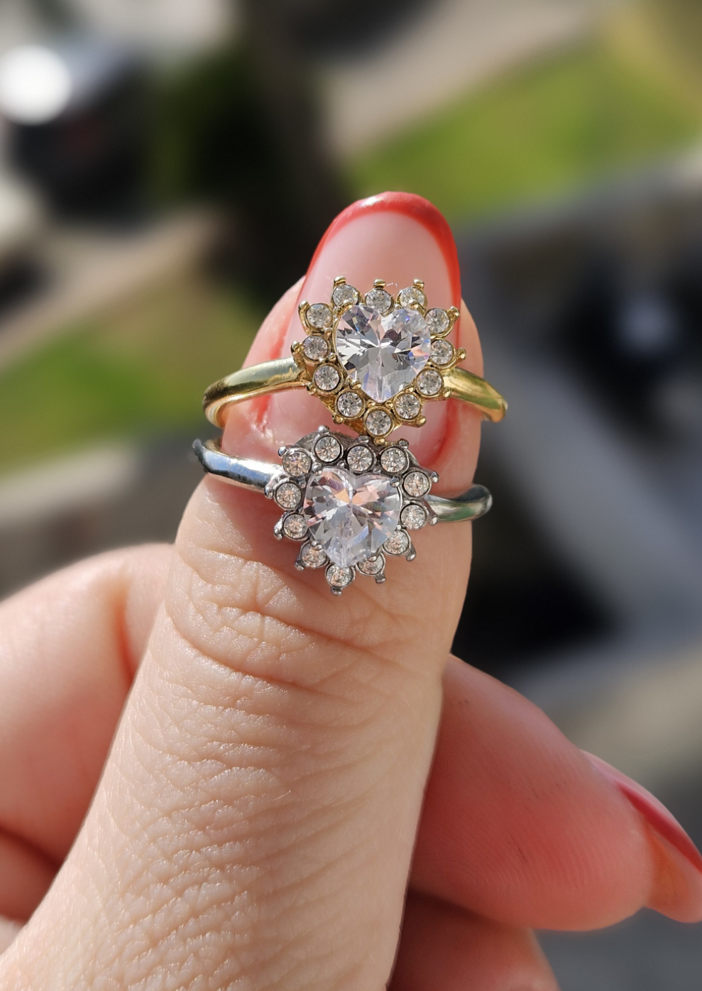 Anello cuore multistrass