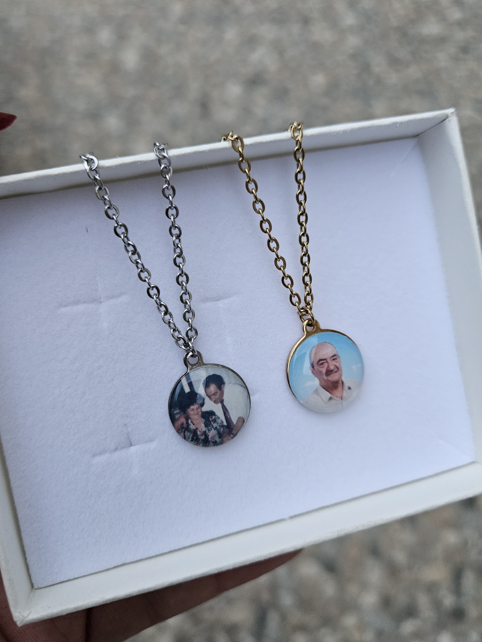 Collana ciondolo tondo 15 millimetri con foto personalizzabile