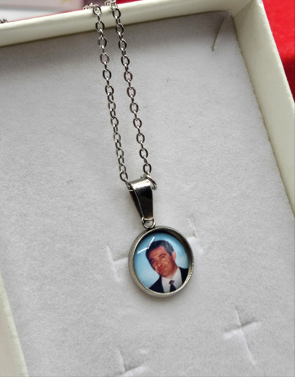 Collana ciondolo tondo 12 millimetri con foto personalizzabile