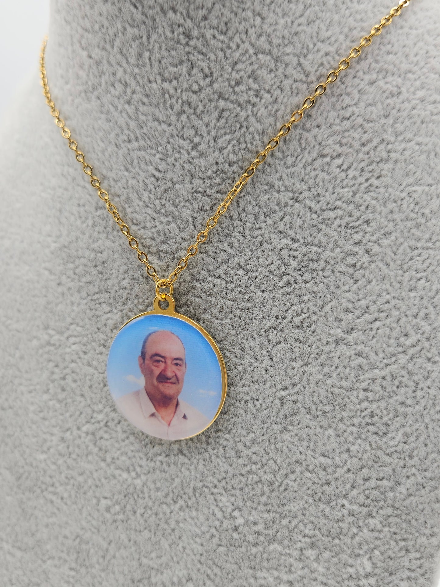 Collana ciondolo tondo 30 millimetri con foto personalizzabile