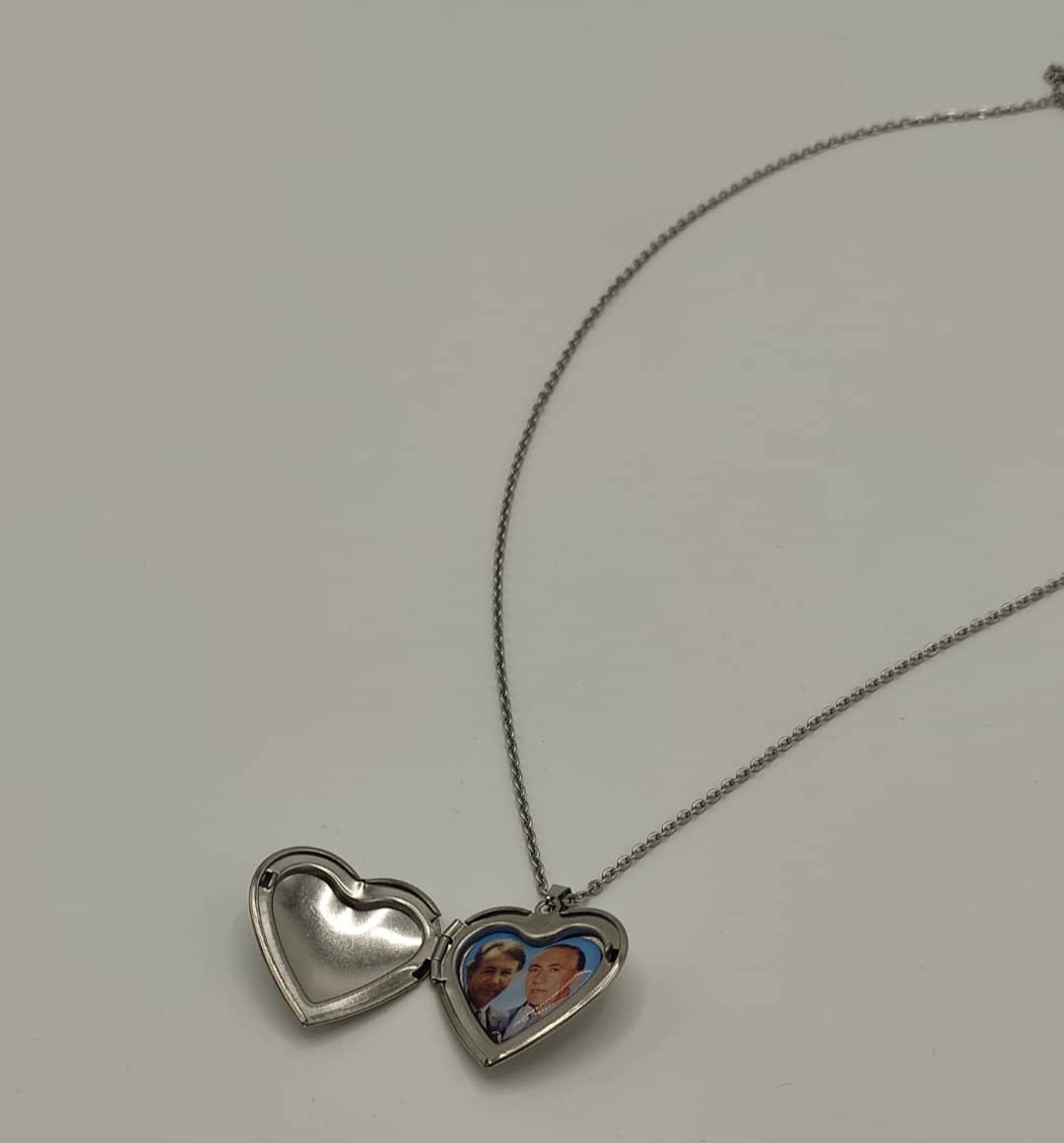 Collana con cuore apribile misura 3 cm portafoto e catenina rolò