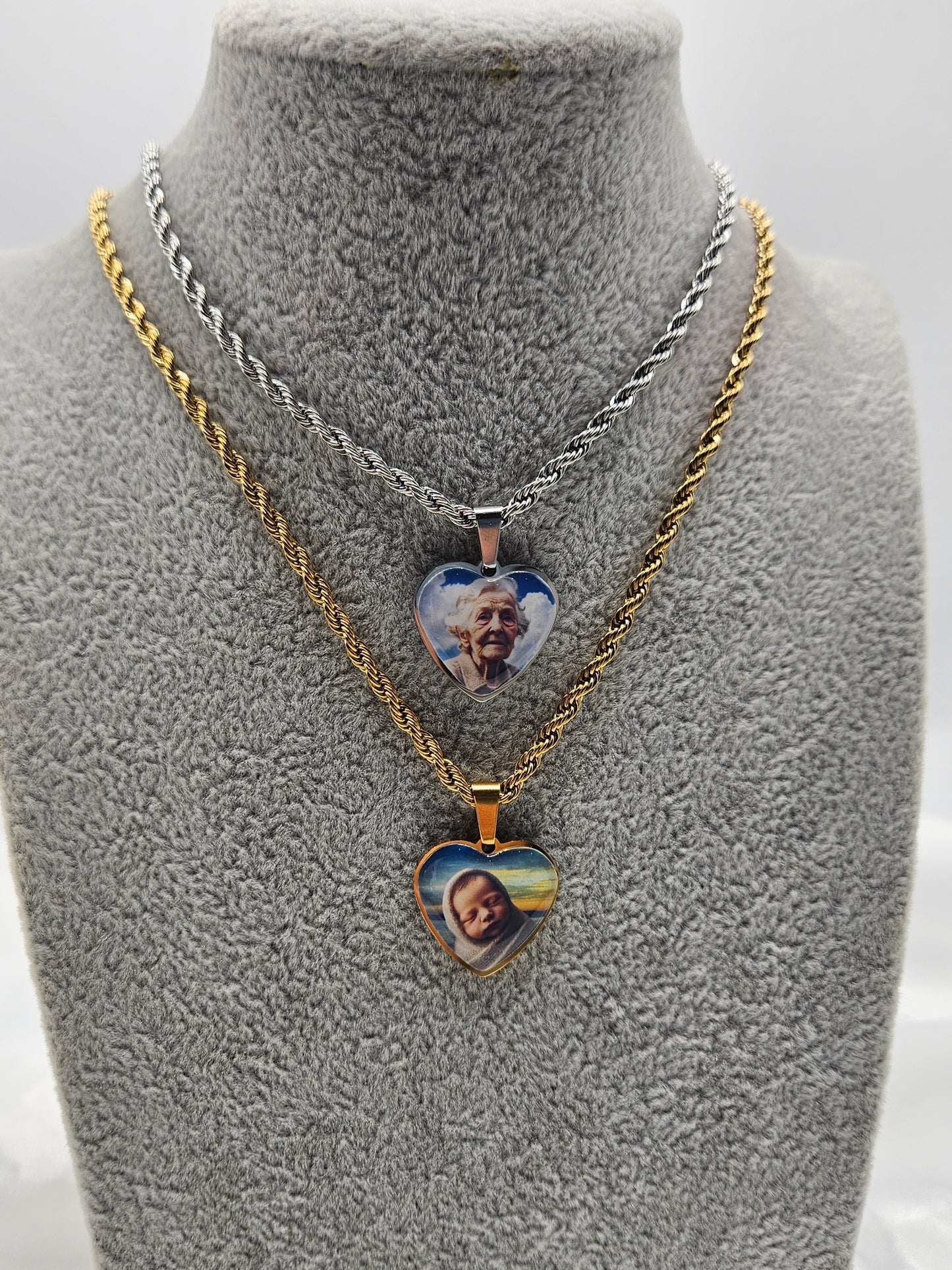 Collana ciondolo a cuore 2 centimetri con foto personalizzabile