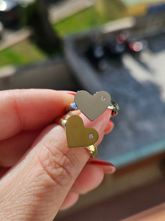 Anello cuore con brillantino