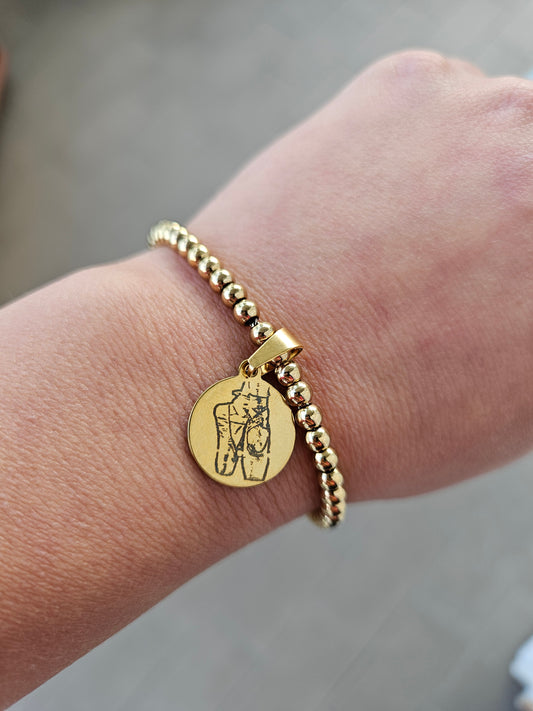 bracciale palline con scarpette da ballerina