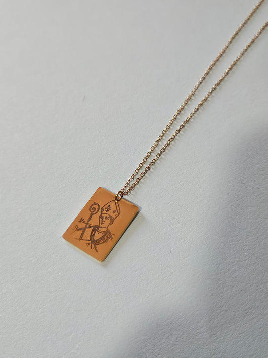 Collana ciondolo quadrato 20 millimetri con fotoincisione personalizzabile