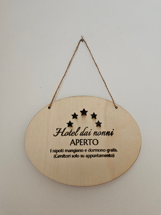 Quadretto da muro in legno con dedica ai nonni