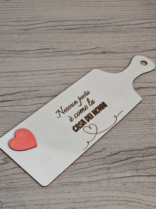 Tagliere in legno con dedica ai nonni