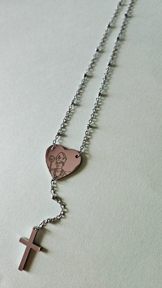 Rosario personalizzato con fotoincisione su cuore