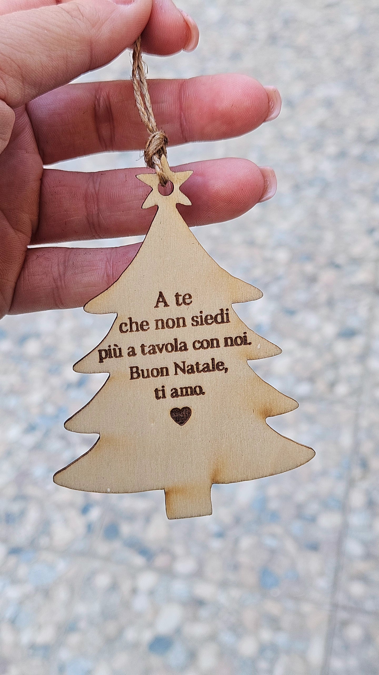 Alberello di Natale pendente con dedica