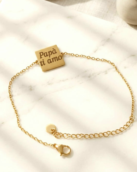 Bracciale con incisione "papà ti amo"