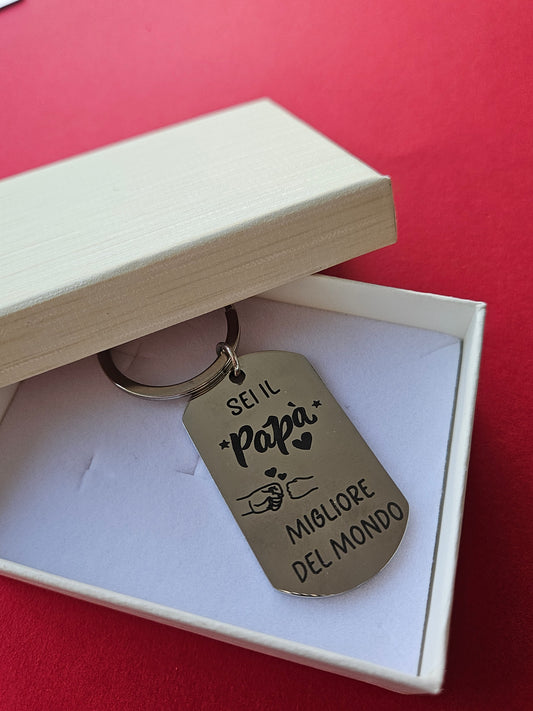 Portachiavi con incisione per il papà