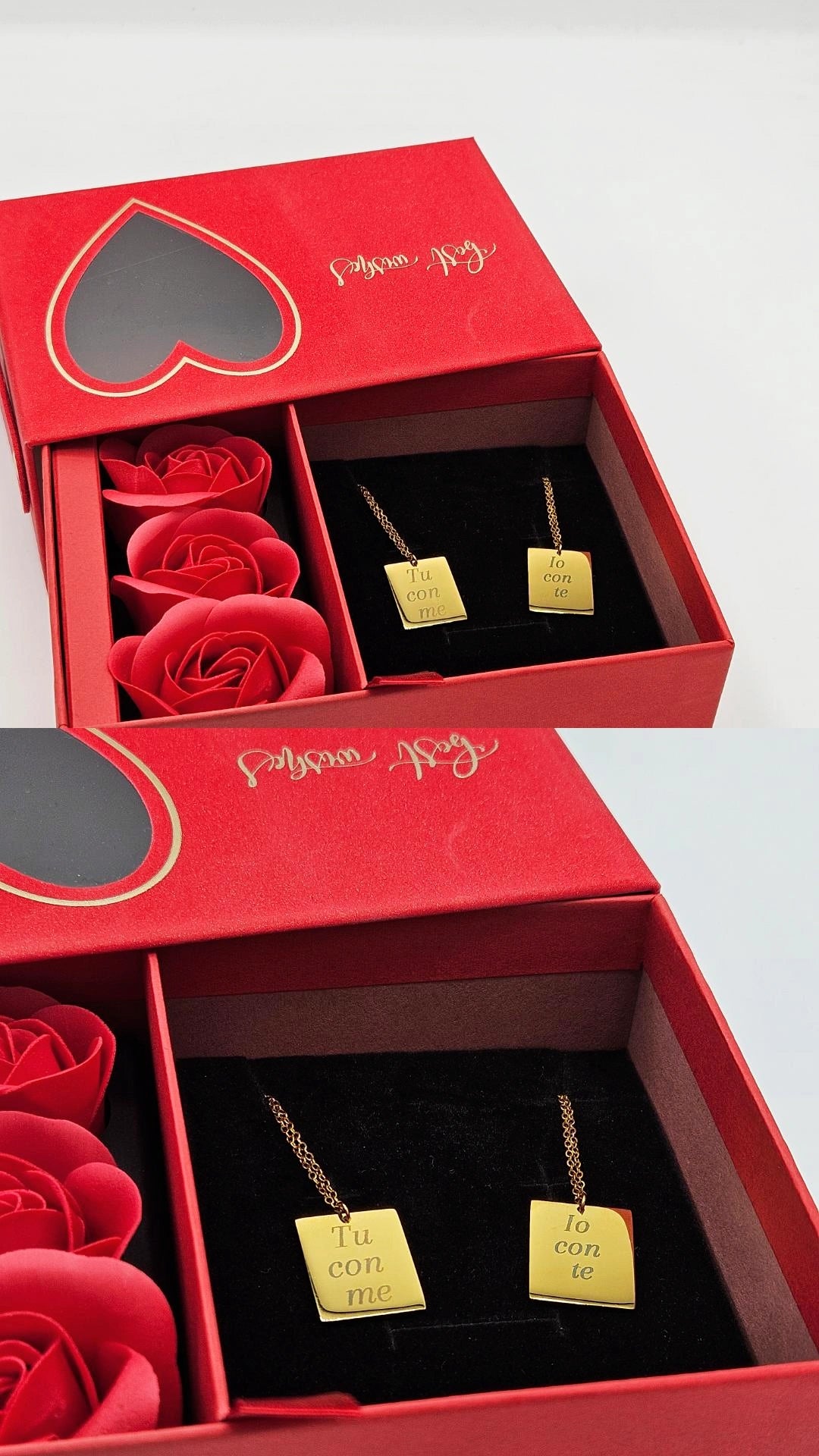 Confezione con 2 collane incise
