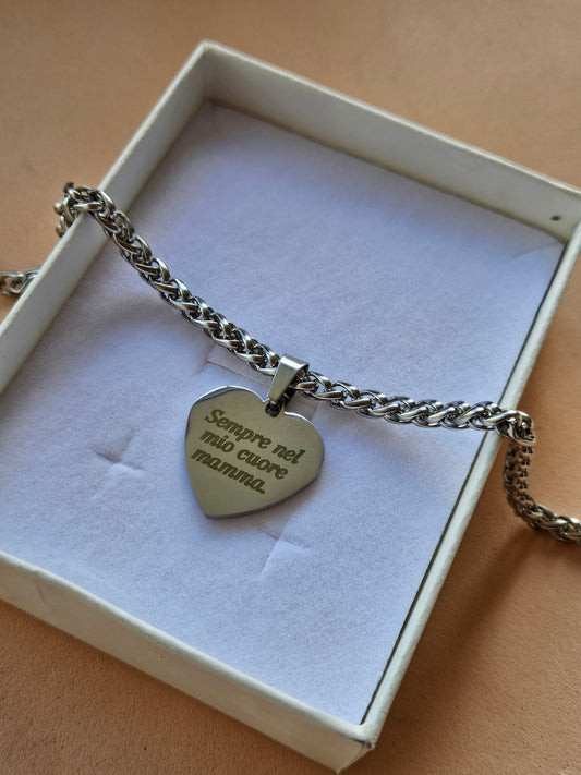 Bracciale con ciondolo a cuore personalizzato