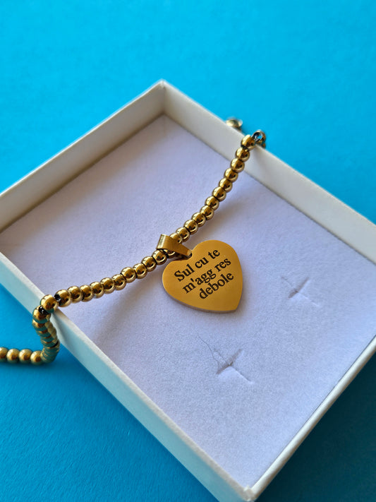 Bracciale con ciondolo a cuore personalizzato