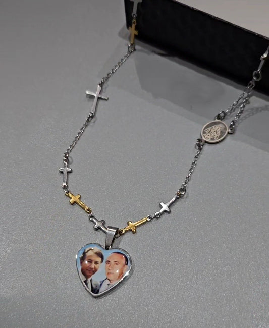 Rosario collier con ciondolo a cuore 30 millimetri