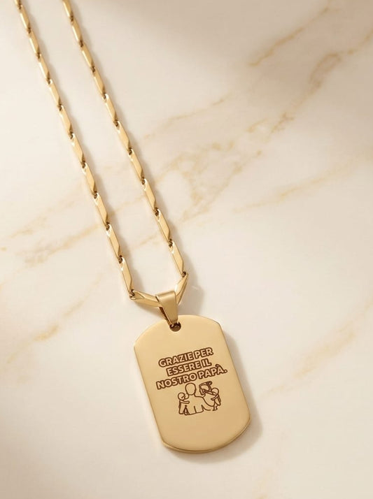 Collana famiglia con incisione per il papà