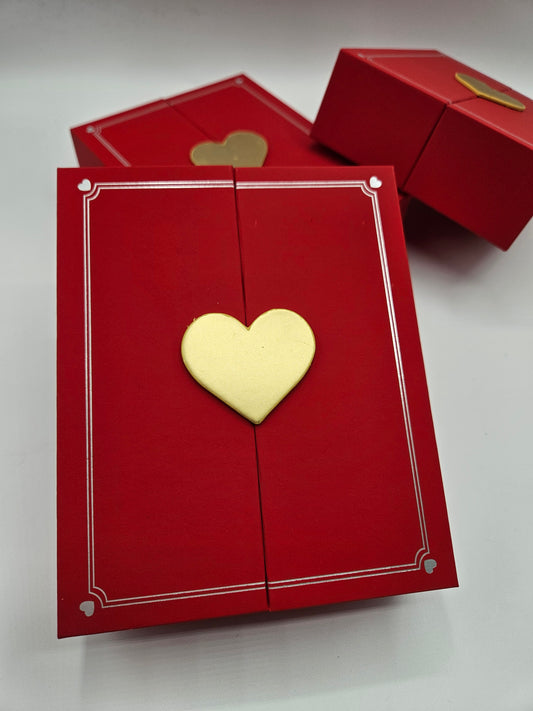 box libro con apertura cuore